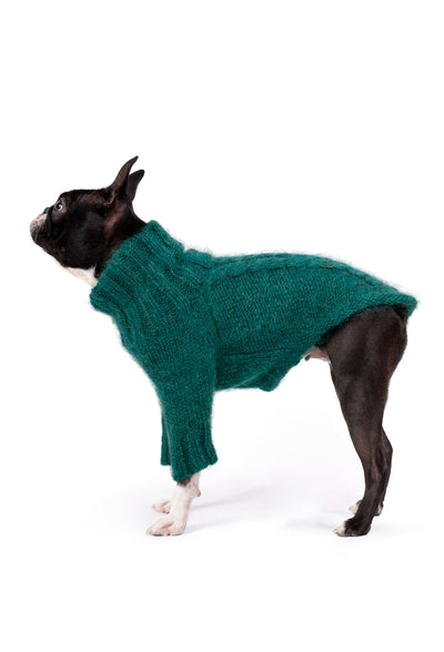 El Örgüsü Çam Yeşili Örgülü Köpek Kazak Regular Fit
