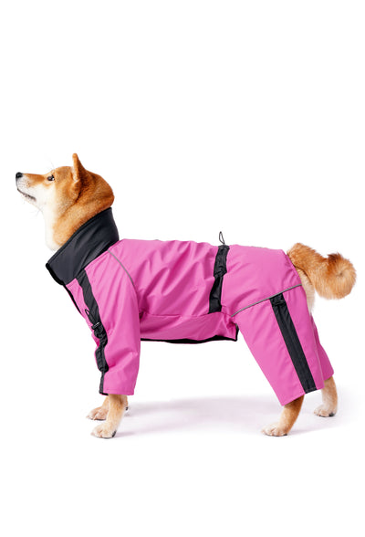 Pembe Su Geçirmez Dişi Köpek Tulumu