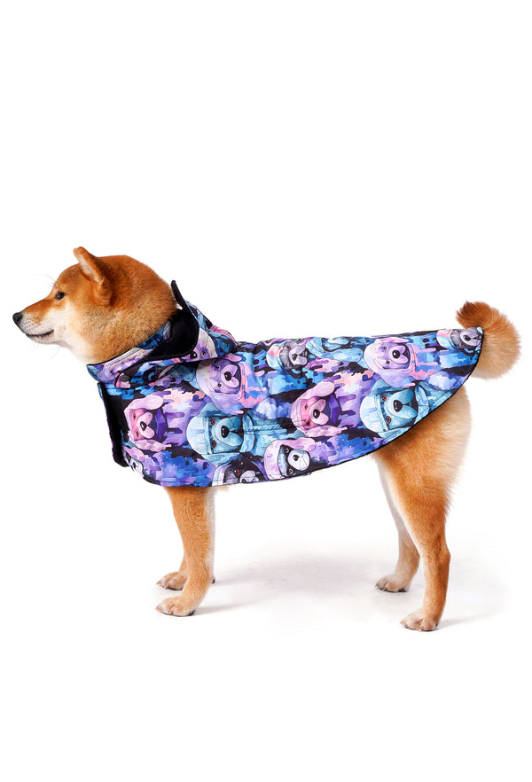 Waterproof Dog Raincoat “Dark Pastel Hip-Hop Dogs” Poncho