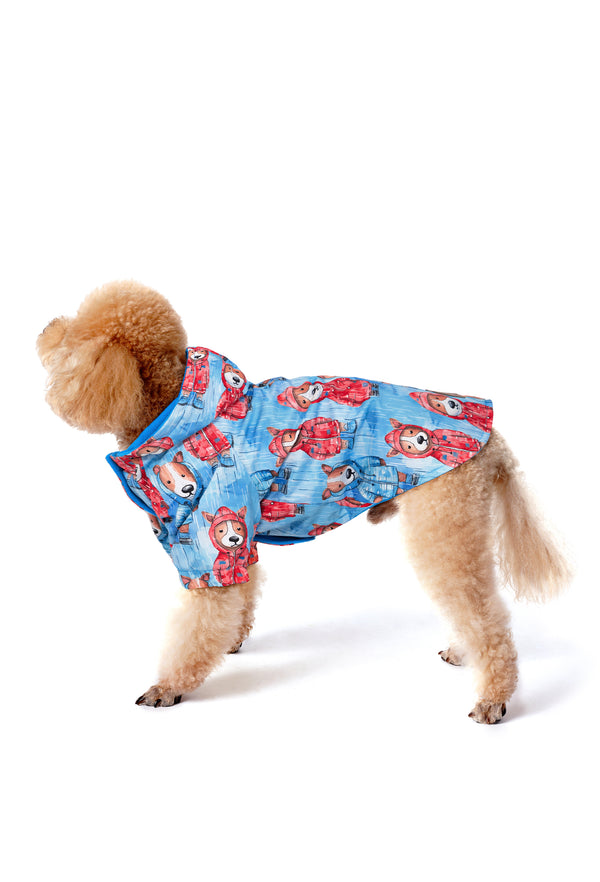 Waterproof Dog Raincoat with Fleece Lining “Rainy Mood Dogs”