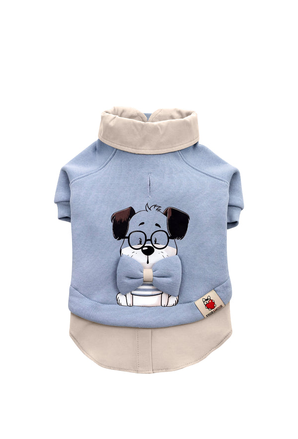 Bebek Mavisi Köpek Sweatshirtü “Prof Dog”