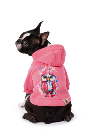 Comfy Pembe Köpek Hoodie “Owl”