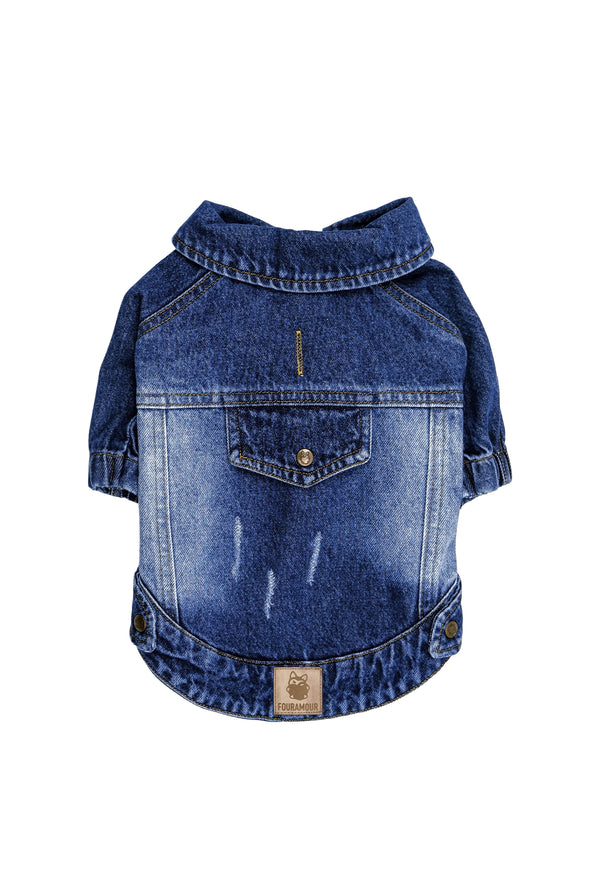 Koyu Yıkama Denim Köpek Ceketi “Rodeo”