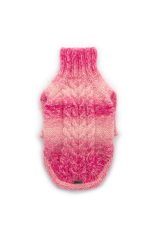 El Örgüsü Batik Pembe Örgülü Köpek Kazak Regular Fit