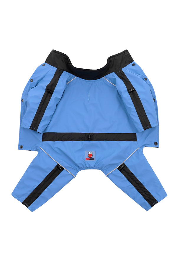 Pastel Mavi Su Geçirmez Dişi Köpek Tulumu