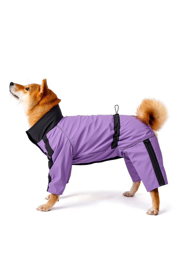 Pastel Mor Su Geçirmez Dişi Köpek Tulumu