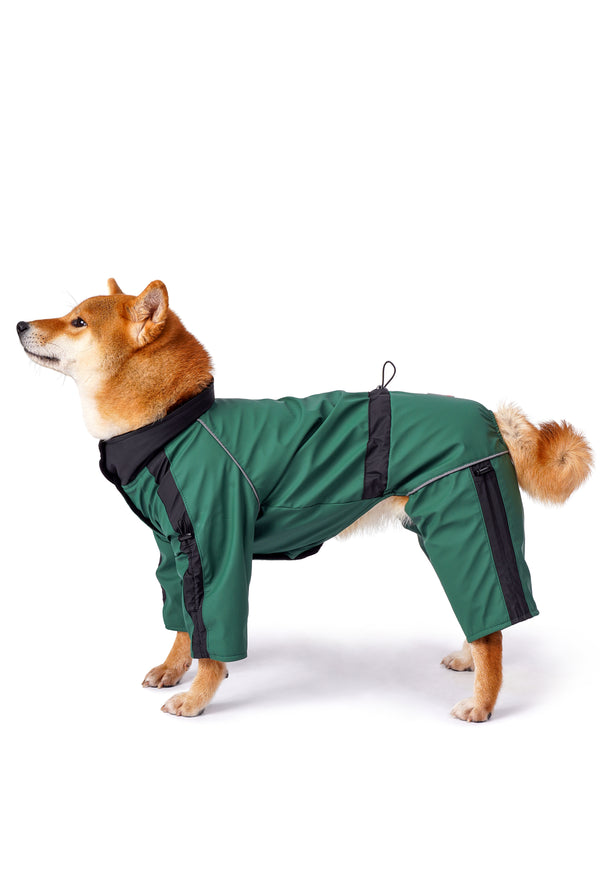 Forest Green Waterproof Dog Jumpsuit