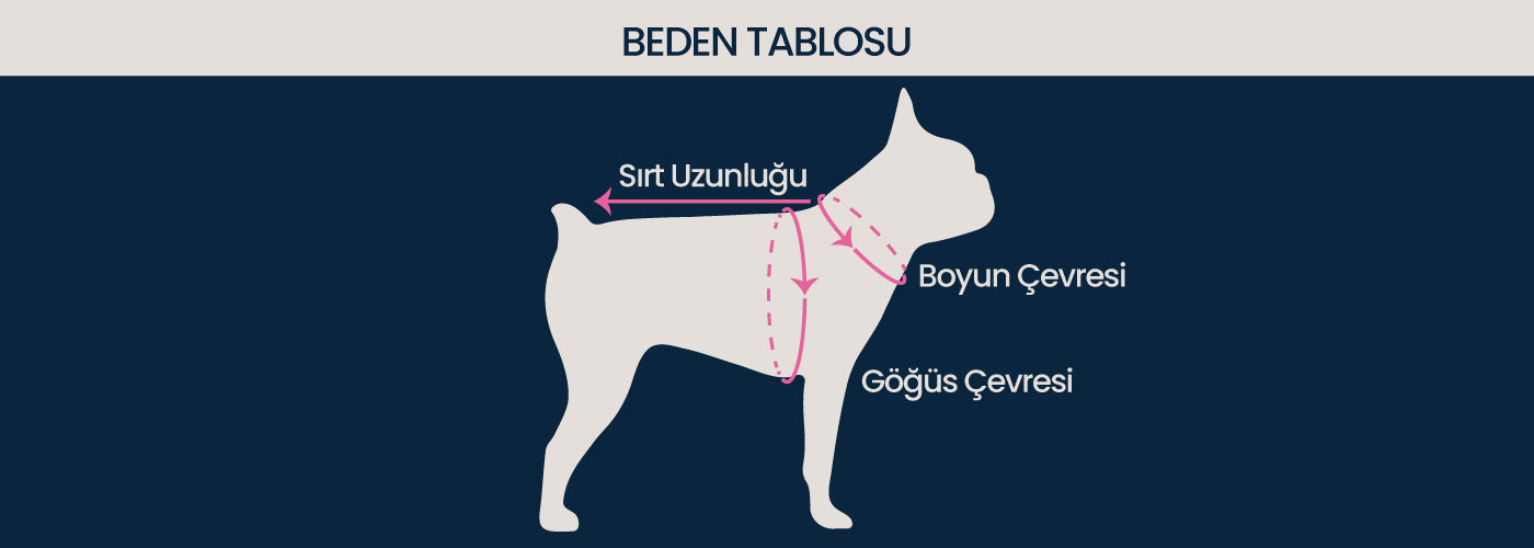 Köpek kıyafeti ölçüm noktaları
