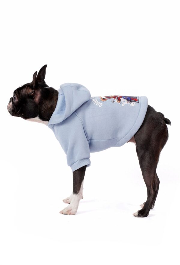 Bebek Mavisi Köpek Hoodie "Crazy Rider" - Görsel 7