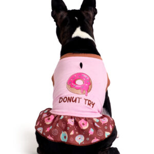 Pamuklu Pembe Köpek Elbisesi "Donut Try"