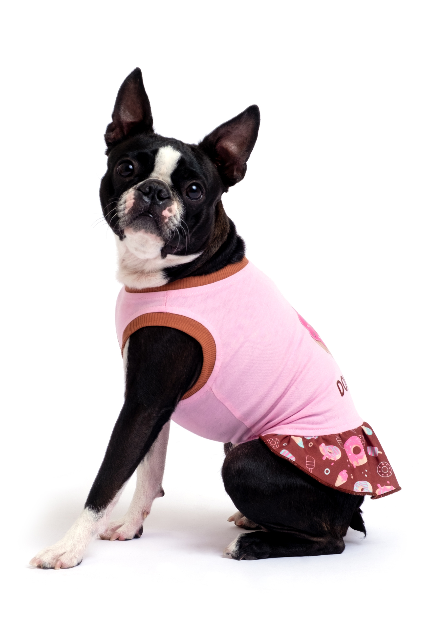 Pamuklu Pembe Köpek Elbisesi "Donut Try"