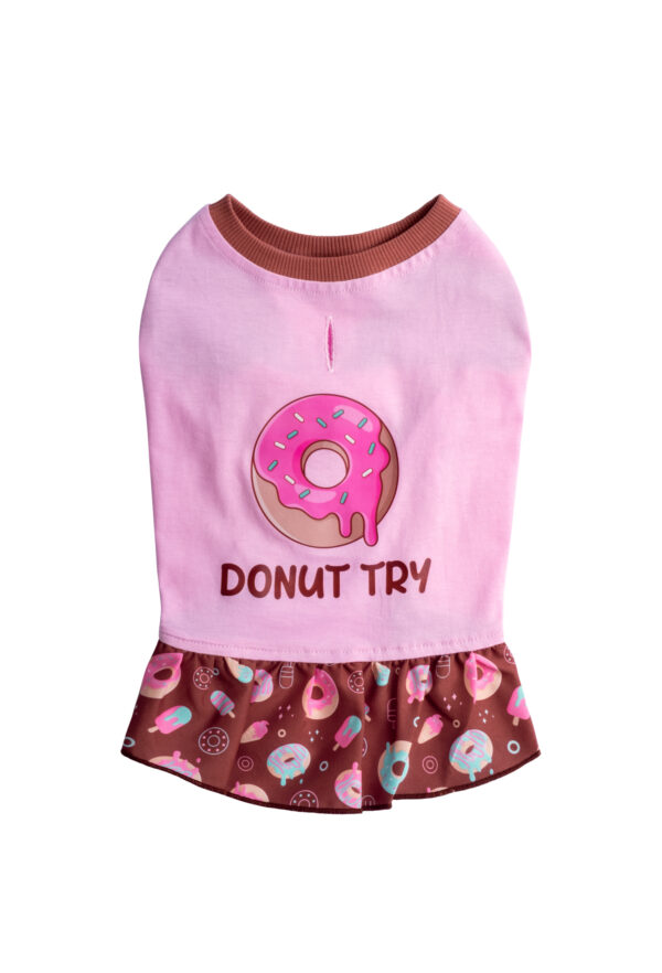 Pamuklu Pembe Köpek Elbisesi "Donut Try" - Görsel 5