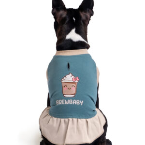 Pamuklu Koyu Yeşil Köpek Elbisesi "Brew Baby"