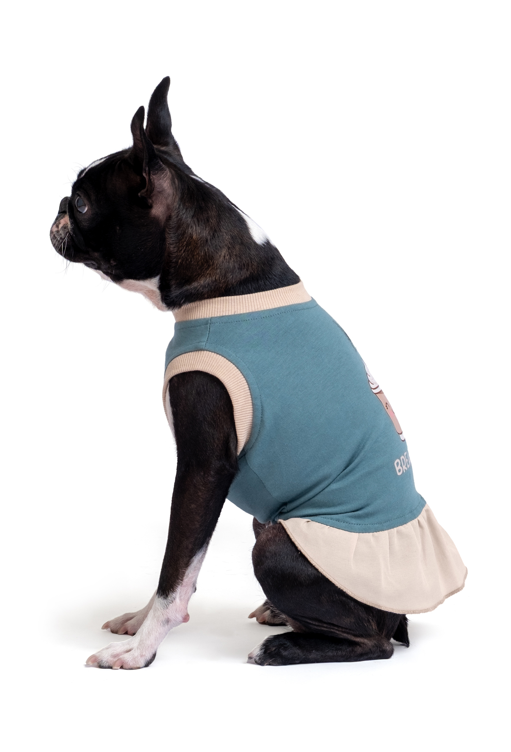 Pamuklu Koyu Yeşil Köpek Elbisesi "Brew Baby"
